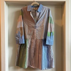 NWT Tuckernuck Patchwork Stripe Hayes Shirt Dress Size L